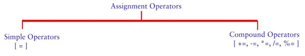 assignment operators in c example