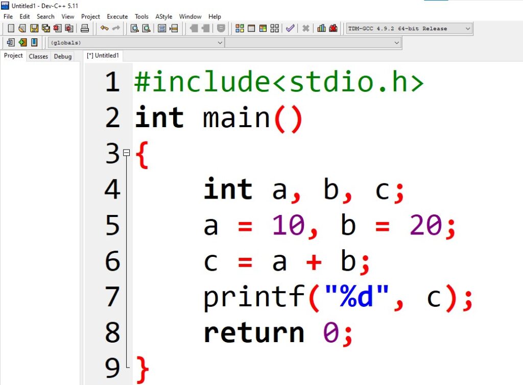 How to Create Save Compile and Execute a Program in Dev C++ Compiler - Learning Monkey