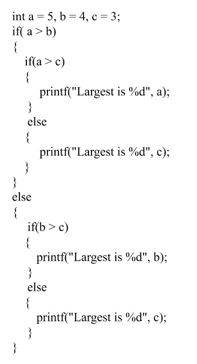 Nested if-else Statements in C 1