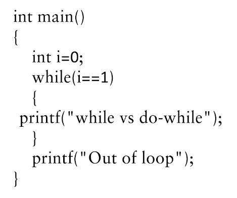 while vs do-while loop in c