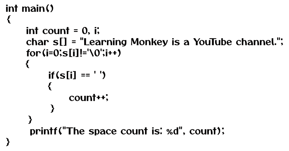 Counting Number Of Spaces In A String In C Detailed Explanation Made 