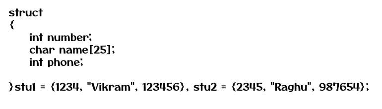 structure value assignment in c