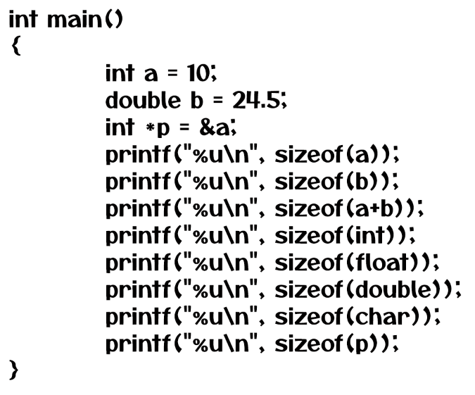 sizeof Operator in C