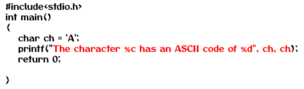 Examples on Characters and ASCII Values in C 1