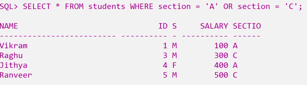 AND OR NOT Logical Connectors in SQL 3