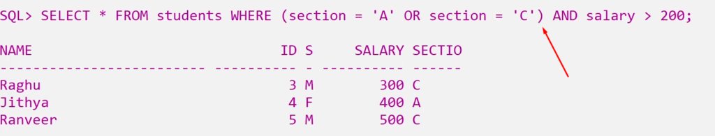AND OR NOT Logical Connectors in SQL 5