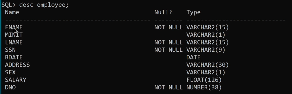 CREATE TABLE Command in SQL 4