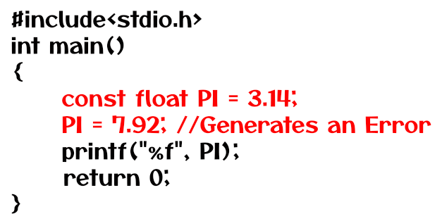 Constant's const in C Example