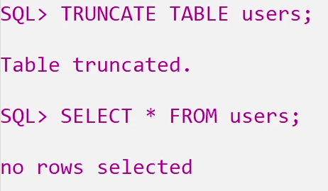 TRUNCATE TABLE and DROP TABLE Commands in SQL 1