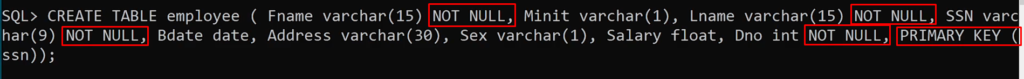 Understanding the use of NOT NULL and Primary Key 1