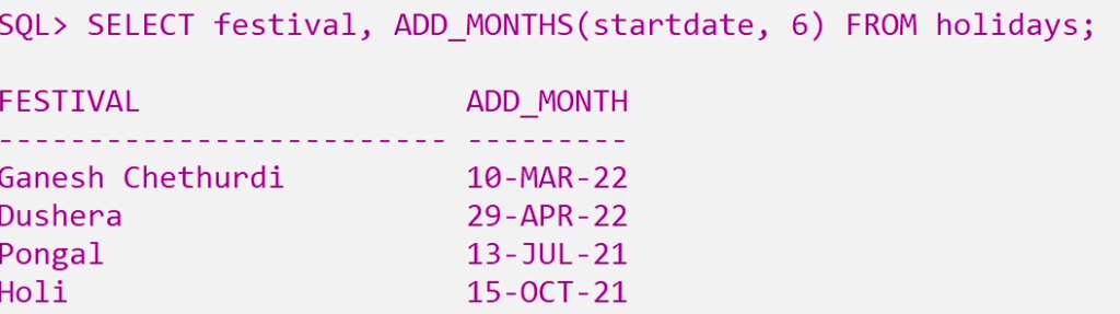 ADD_MONTHS GREATEST LEAST TO_DATE Functions in SQL 2
