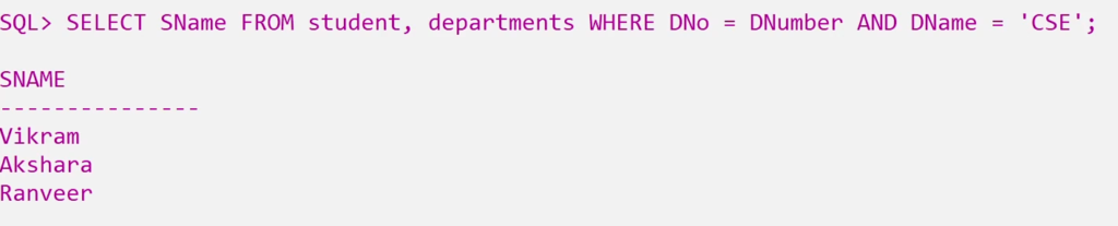 CARTESIAN PRODUCT in SQL 6