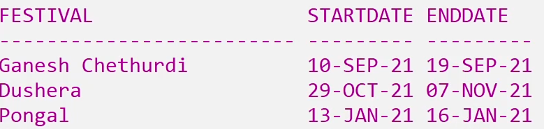 DATE Arithmetic Difference between the dates 1