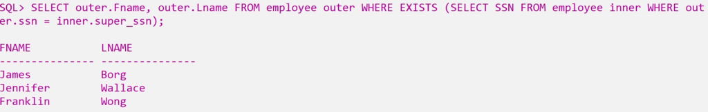 EXISTS and NOT EXISTS in SQL 2