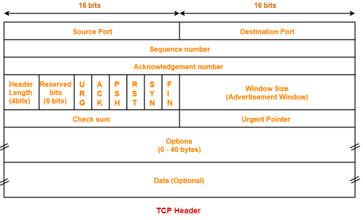 TCP Header Format in Computer Networks