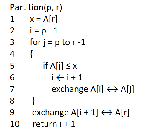 Partition Algorithm in Quick Sort 1